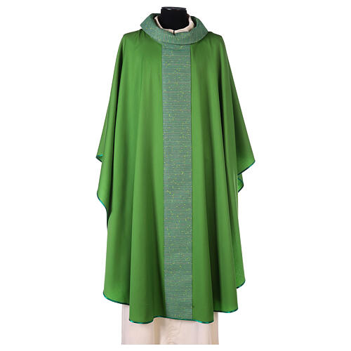 Chasuble in pure wool with orphrey in pure silk 3