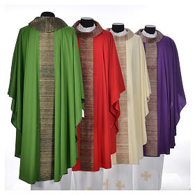 Chasubles: Chasuble 100% laine avec bande appliquée 100% soie