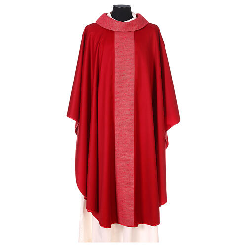 Priest Chasuble in pure wool with orphrey in pure silk 4