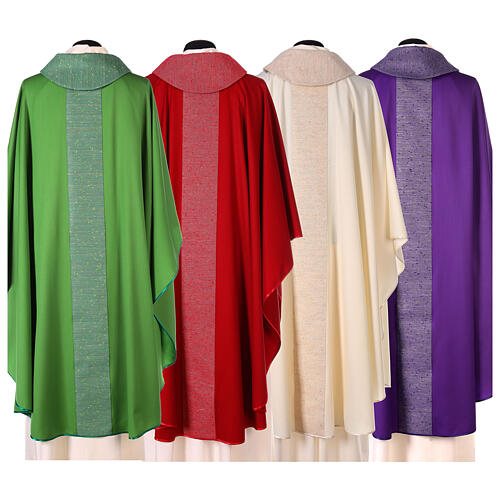 Priest Chasuble in pure wool with orphrey in pure silk 9