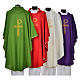 Chasuble in shiny polyester with Chi-Rho s2