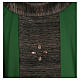 Liturgical Wool Chasuble with orphrey in silk and sardonyx agate stones s2