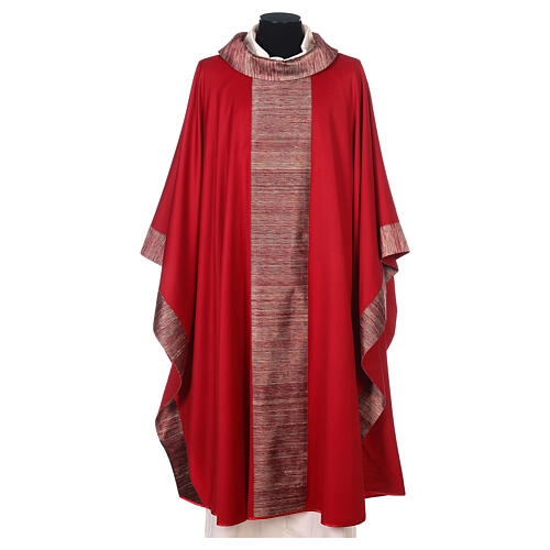 Chasuble in pure wool with orphrey in pure silk 5