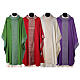 Catholic Chasuble in pure wool with orphrey in pure silk s1