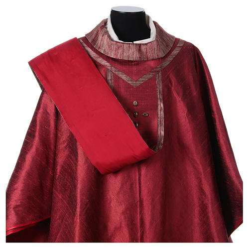 Chasuble in Shantung silk with sardonyx Agate stones in orphrey 4