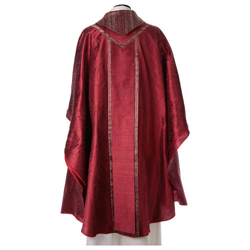 Chasuble in Shantung silk with sardonyx Agate stones in orphrey 5