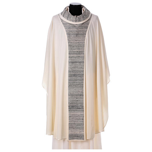 Chasuble in pure silk, with orphrey in silk 1