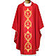 Chasuble broderie centrale en laine vierge double retors s1