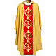 Gold Catholic Chasuble in wool, double twisted yarn, embroidered galloon s1
