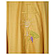 Gold Liturgical Chasuble with Chi-Rho, monstrance, wheat in wool and lurex s4