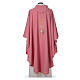 Pink Chasuble in wool and lurex with Chi-Rho, monstrance, wheat s2