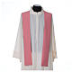 Pink Chasuble in wool and lurex with Chi-Rho, monstrance, wheat s5