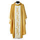 Gold chasuble in wool with double twisted yarn and embroidery s1