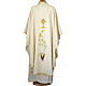 Ivory chasuble with Eucharist symbol in polyester Gamma s1