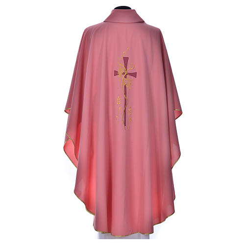 Pink Priest Chasuble with cross embroidery Gamma 3