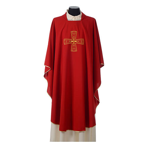 Catholic Priest Chasuble with embroidered gold cross Gamma 4
