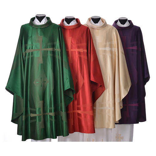Latin Chasuble in wool and silk jacquard fabric Gamma 1