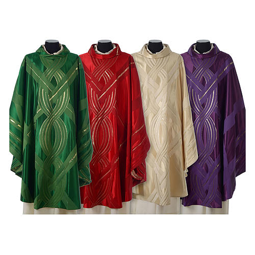 Chasuble in wool, silk and lurex with decoration Gamma 1