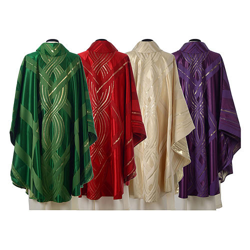 Chasuble in wool, silk and lurex with decoration Gamma 2