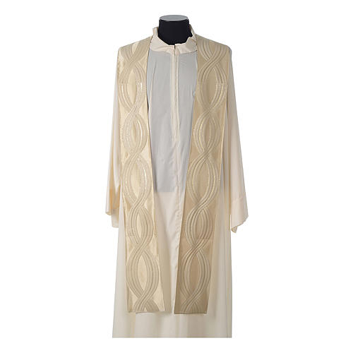 Liturgical Chasuble in wool, silk and lurex with decoration Gamma 12