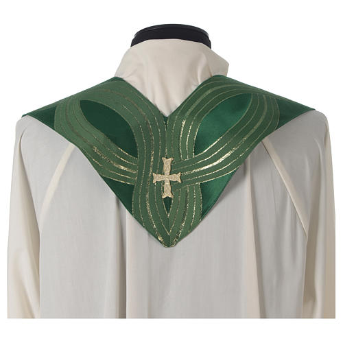 Liturgical Chasuble in wool, silk and lurex with decoration Gamma 14