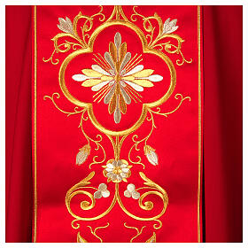 Chasuble with gold embroidered orphrey, pure wool Gamma