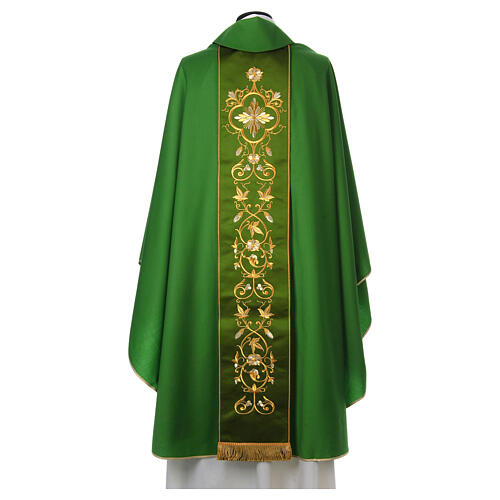 Chasuble with gold embroidered orphrey, pure wool Gamma 10