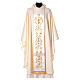 Chasuble with gold embroidered orphrey, pure wool Gamma s6