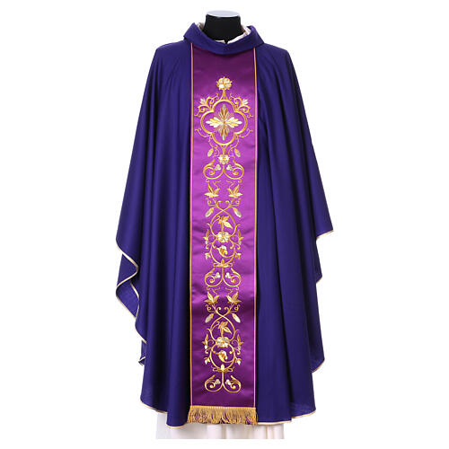 Wool Chasuble with gold embroidered orphrey Gamma 8