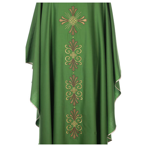Priest Chasuble in pure wool with cross and lily Gamma 2