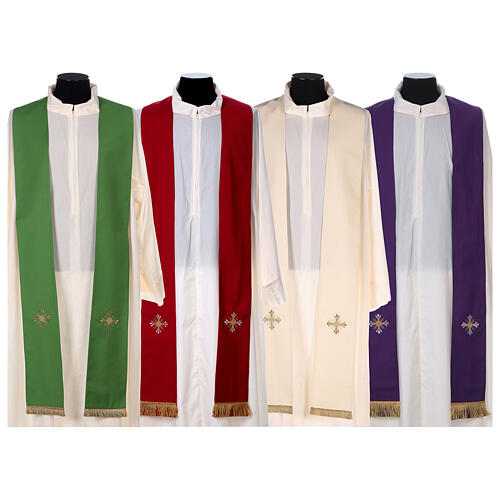 Priest Chasuble in pure wool with cross and lily Gamma 10