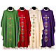 Priest Chasuble in pure wool with cross and lily Gamma s1