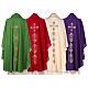 Priest Chasuble in pure wool with cross and lily Gamma s9
