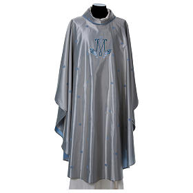 Marian Grey Chasuble in wool and silk Gamma