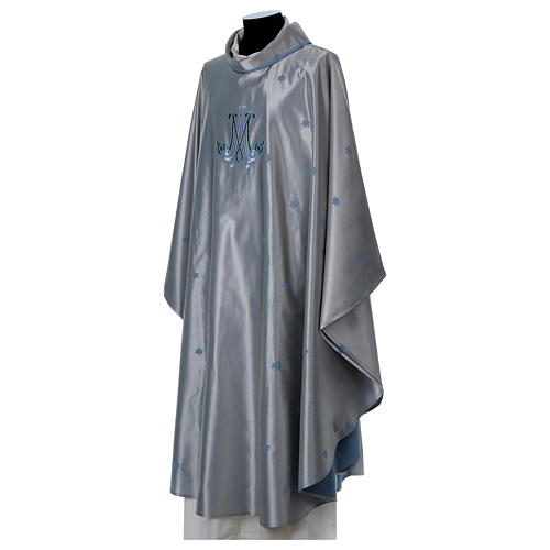 Marian Grey Chasuble in wool and silk Gamma 3