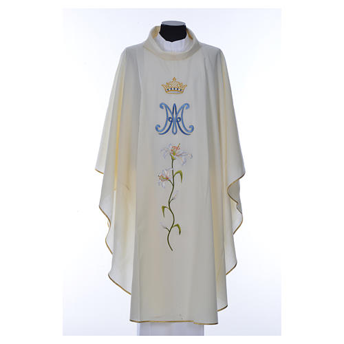Marian chasuble in pure wool Gamma 8