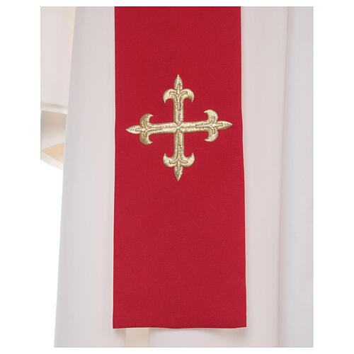 Chasuble in 100% polyester with stylised cross 10