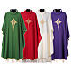 Chasuble in 100% polyester with stylised cross s1