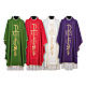 Chasuble in 80% polyester 20% wool, Chi-Rho, Alpha Omega embroid s1