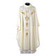 Chasuble in 80% polyester 20% wool, IHS, grapes and wheat embroi s5