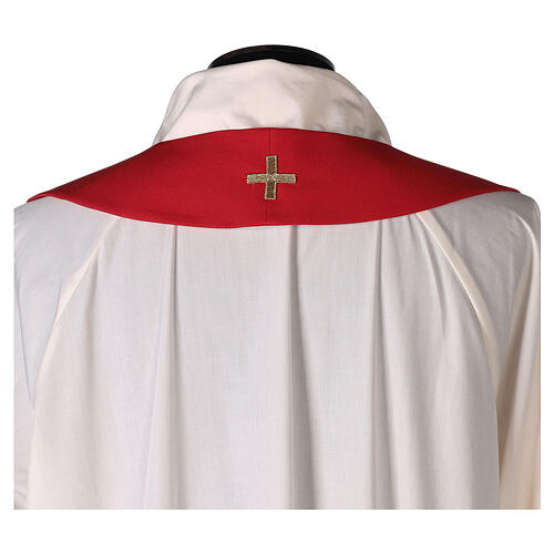 Monastic Chasuble with cross, rays and IHS embroidery in 80% polyester 20% wool 11