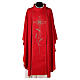 Monastic Chasuble with cross, rays and IHS embroidery in 80% polyester 20% wool s4