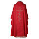 Monastic Chasuble with cross, rays and IHS embroidery in 80% polyester 20% wool s8