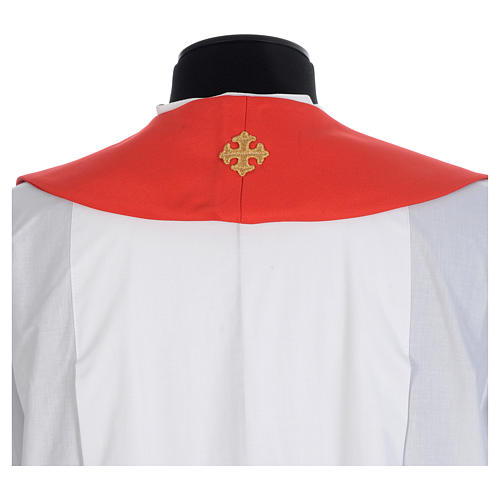 Chasuble in 100% polyester, cross and golden embroidery 2
