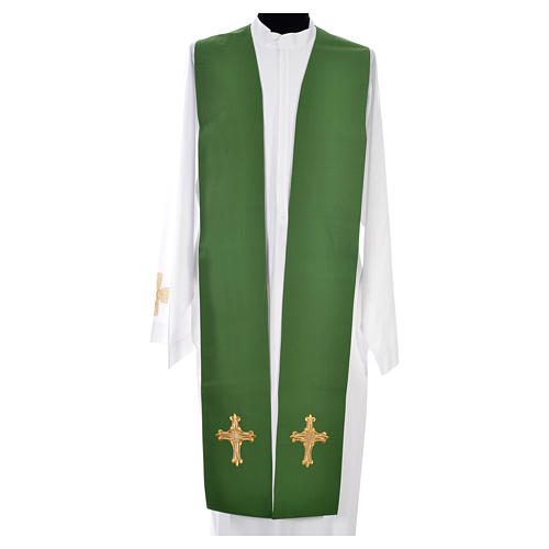 Chasuble in 20% wool 80% polyester, IHS, embroidery on relief 11