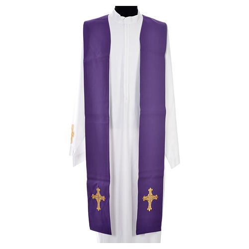 Chasuble in 20% wool 80% polyester, IHS, embroidery on relief 14