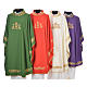 Chasuble in 20% wool 80% polyester, IHS, embroidery on relief s1