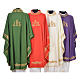 Clerical Chasuble in 20% wool 80% polyester, IHS, embroidery on relief s2