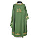 Clerical Chasuble in 20% wool 80% polyester, IHS, embroidery on relief s6