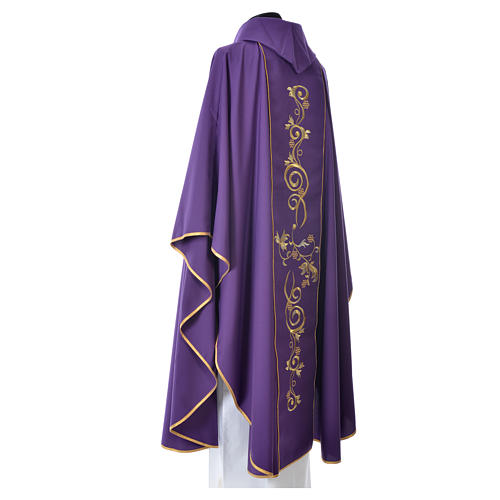 Chasuble in 80% polyester 20% wool, IHS golden embroidery 4